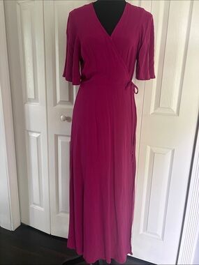 Old Navy Deep Magenta Wrap Maxi Dress